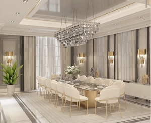 Bảng Điều Khiển Đá Cẩm Thạch Kết Cấu Màu Nâu Sang Trọng Của Ý 14 Chỗ Chân Kim Loại Đồ Nội Thất Phòng Ăn Ghế Ăn Kim Loại Chần Sợi - Product Image 3