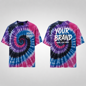 Fabricant de t-shirts tie-dye personnalisés, tee-shirts en coton surdimensionnés, vêtements streetwear à marque privée, OEM ODM - Product Image 2