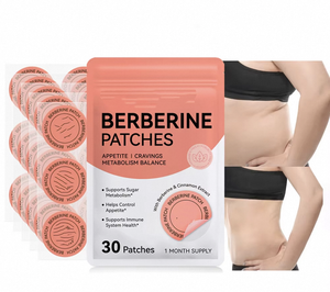 30 Pcs Biodegradable Waterproof Vegan <b>Weight</b> Loss Transdermal Berberine Patches for Immune Support with Cinnamon - Product Image 1