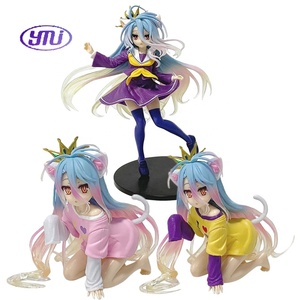 Figurines d'anime en PVC <span class=keywords><strong>Manga</strong></span> Shiro Life 3 styles Robe à manches et uniforme Couronne Oreilles de chat Figurine Décoration de bureau - Product Image 2