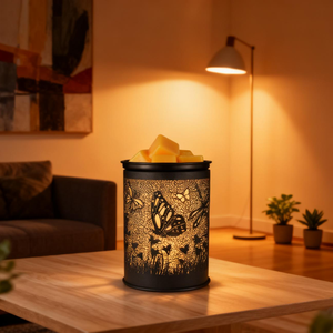 Durable Black Metal Butterfly Cutout Pattern Safe Flameless Wax Melt Burners Bedroom Decor Electric Candle <strong>Warmer</strong> - Product Image 4