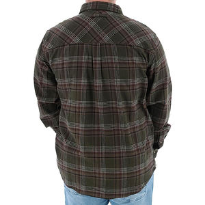 <strong>Men's</strong> Button Down Shirts Regular Fit Long Sleeve Casual Red Grey Yellow Plaid Cotton Flannel Shirts - Product Image 4