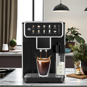 Machines à café entièrement automatiques avec écran tactile LED pour préparer Americano, Cappuccino, Latte, Macchiato, Flat White, Espresso - Product Image 2