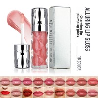 Gloss à lèvres 18 couleurs effet brillant, hydratant et illuminateur, avec logo personnalisé, format plat 5ml, vente en gros