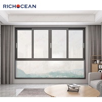 Fenêtre coulissante en aluminium RICHOCEAN NFRC à rupture de pont thermique du sol au plafond, verre Low-E, grande fenêtre coulissante vitrée pour chambre à coucher