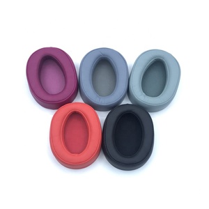 Coussinets en cuir compatibles avec MDR 100ABN <span class=keywords><strong>WH</strong></span> H900N Cache-oreilles en mousse à mémoire de forme pour casque d'écoute - Product Image 3