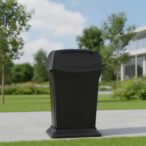 Bidone per Rifiuti Ranger 170,3 L Nero Design Moderno per Uso Esterno - Product Image 3