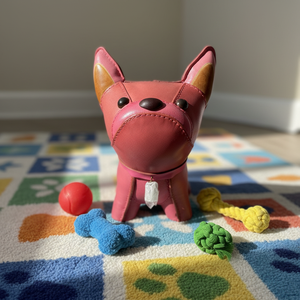 Hucha <span class=keywords><strong>de</strong></span> Bulldog <span class=keywords><strong>Francés</strong></span> <span class=keywords><strong>de</strong></span> Cuero Genuino Importado - Diseño Floral Clásico Hecho a Mano, Caja Decorativa para Dinero, Adorno para Hogar/Oficina, Regalo - Product Image 6