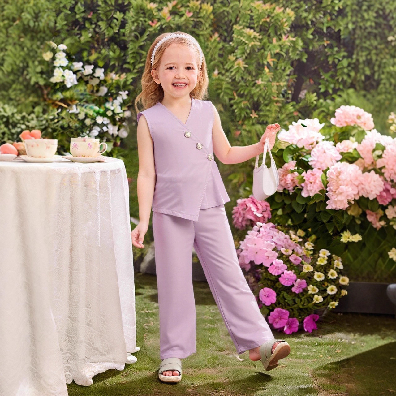 Sh5128 Purple Two-Piece Set