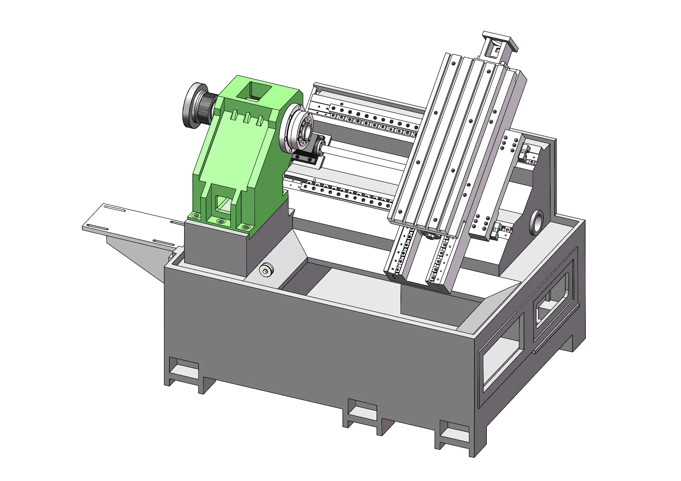 단일 메인 샤프트 160mm 최대 스윙 직경 슬라이드 수평 갱 타입 CNC 선반 기계