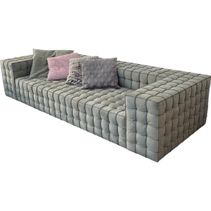 Grand deux places: 194cm salon nordique de luxe salle de réunion salon canapé en tissu abrasif moderne - Product Image 6