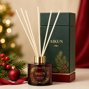 Aikun Low MOQ Fast Response Service Custom Logo Ruby Red Glass <b>Reed</b> <b>Diffuser</b> Gift Set Holiday Retail for Ecommerce Sellers - Product Image 1