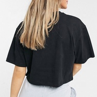 T-shirts courts en coton tricoté respirant à manches courtes pour femme, coupe classique, personnalisables avec logo OEM, couleur unie, décontractés, pour l'été