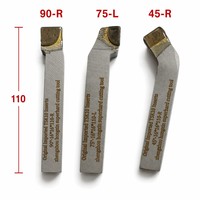 Kit d'outils de tournage en carbure carré brasé importé en gros, OEM, 3 angles (45, 75, 90), pointe 16x16mm, tige