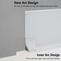 Plinthe en PVC imperméable 2 mm autocollante flexible pour carrelage, sol, cuisine, salle de bain, coin mural – Noir, Blanc, Gris