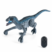 LKTOYS RC Dinosaure Velociraptor infrarouge électrique de simulation (gris et bleu) avec son et lumières