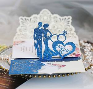 Cartes d'invitation de mariage découpées au laser, cartes de vœux 3D faites à la main avec enveloppes, cartes de mariage, invitation de luxe - Product Image 5