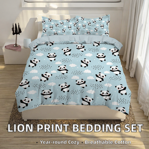 Offre Spéciale : Ensemble Housse de Couette et Taie d'Oreiller en Coton Biologique Respirant à Motif Végétal Moderne, Toutes Saisons - Product Image 2
