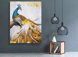 Looife Modern 12x16 Inch Single Panel <strong>Peacock</strong> Branch Canvas Print Wall Art Framed Picture <strong>Painting</strong> For Home Decor For Living - Product Image 3