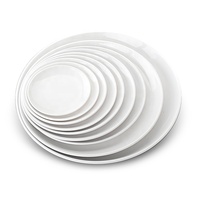 Assiette en Mélamine Durable et Incassable, Assiettes de Table Modernes en Plastique, Logo Personnalisé, pour Fête, Usine, Rondes Blanches