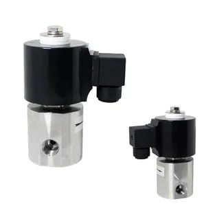 COVNA Electric Valve 2 Way Stainless Steel High Pressure AC 120V 220V 12v 24v dc 500 Bar High Pressure Solenoid Valve