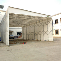 Abri de stockage rétractable, cadre en acier galvanisé, revêtement en tissu PVC résistant à l'eau, résistant aux UV, auvent de garage extérieur pour 3 voitures