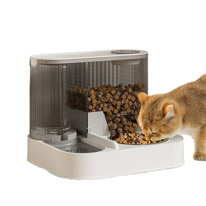 Comedero automático para gatos: combina agua y comida en una unidad. Dispositivo de alimentación dos en uno. Cuenco de alimentación para mascotas de acero inoxidable - Product Image 2