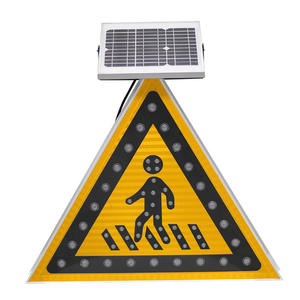 כביש בטיחות שמש מופעל אלומיניום להאט מהבהב LED אזהרת תנועה סימן עבור תנועה בטיחות פריטים - Product Image 2