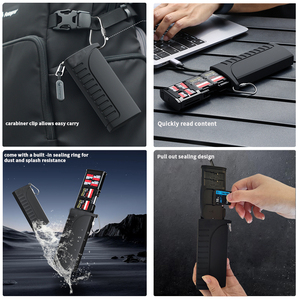 2 in 1 Memory <strong>Card</strong> Reader Storage Case 5Gbps High Speed Flash Reading IP54 Waterproof Multi Slot Box for SD TF <strong>Card</strong> - Product Image 2