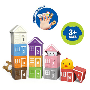 Juego Educativo de Bloques de Silicona Suave con Animales para Emparejar, 10 Animales y 10 Casas, Juguete Apilable para Niños, para el Aprendizaje Temprano - Product Image 3