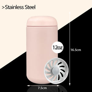 12oz camarade tasse à vide Portable déplacer tasse à café tasse à eau en acier inoxydable garçons et filles boîte blanche voyage gobelet tasses en céramique - Product Image 5