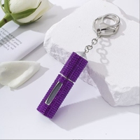 Le distributeur de parfum transfrontalier de 5ml peut être ajouté plusieurs fois clé de vaporisateur portable cloutée de diamants