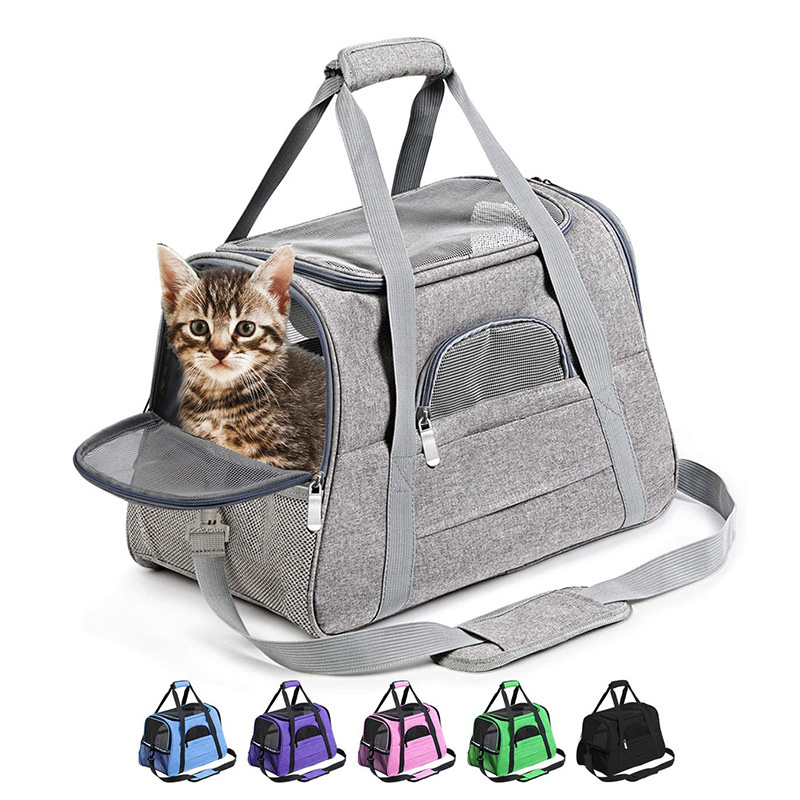 Pet Cat Carrier Bags Kitty Backpack Transport Pet Bag Lock Safety Zippers Portable Breathable Bags