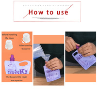 Sachets souples réutilisables à bec verseur anti-humidité pour jus, thé, eau minérale et autres boissons, en plastique de qualité alimentaire