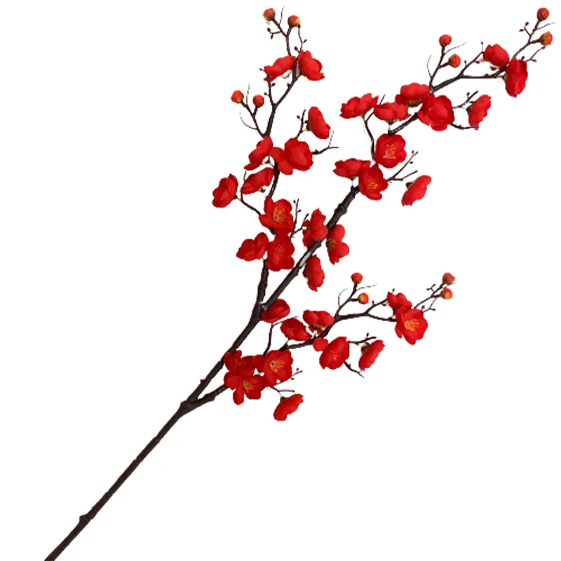 Direct Wholesale Good Quality King of Plum Blossom Decor Outdoor Artificial Flowers