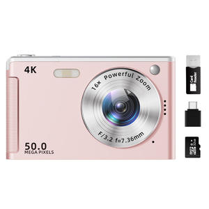 Cámara de Bolsillo Delgada Plateada con Lente Grande, Lector de Tarjetas y Tarjeta MicroSD de 32 GB, Grabadora de Selfies para Estudiantes - Product Image 5