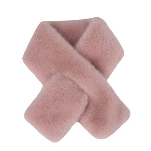 Bufanda de felpa cálida con Cuello de piel cruzada versátil <span class=keywords><strong>para</strong></span> mujer de otoño e invierno con piel sintética de conejo Rex <span class=keywords><strong>para</strong></span> niña - Product Image 3