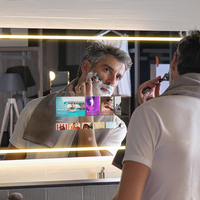 Miroir de salle de bain intelligent moderne MIRROH.AI, étanche, avec écran tactile, Android, WiFi, haut-parleur Bluetooth intégré, pour salon et hôtel