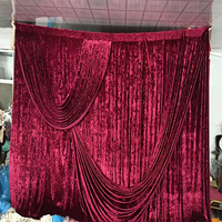 Rideau de fond en velours diamanté de 8 pieds, taille personnalisable, draperie décorative pour scène de mariage