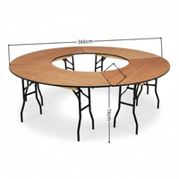 Table à manger pliante en contreplaqué de 366 cm en forme d'anneau, panneau en bois, mobilier moderne pour hall d'hôtel