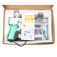 Pistolet à touffeter 2 en 1 avec poils coupés et boucle Machine à fabriquer des tapis Couleur verte
