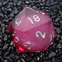 Résine géante de 55mm Quicksand D20 RPG dés simples 20 faces Dnd dés à noyau liquide polyédrique