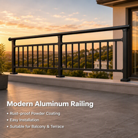 Kit de garde-corps en aluminium et acier sur mesure, thermolaqué, installation rapide pour terrasse, porche, balcon, escalier, système de clôture extérieure