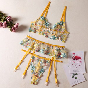 Il miglior grazioso <span class=keywords><strong>reggiseno</strong></span> trasparente floreale floreale completo di Lingerie Femme carino trasparente e vedere attraverso i marchi di biancheria intima - Product Image 2