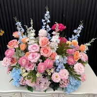 Real Touch Realistische Zijden Kunstbloemenarrangement Boog Roos Hortensia Lentebloei Valentijnsdag Bruiloft Gangpad Dag