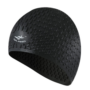 Bonnet de bain en silicone Qilang en forme de larme pour femmes aux cheveux longs, imperméable, antidérapant, grande taille - Product Image 5