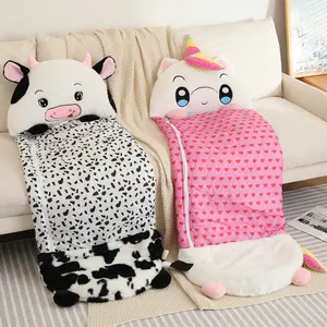 2 IN 1 Happy Napper Animal Sleeping Sacks Boys Girls Plush Doll Pillow Animal Sleeping Bag For Children