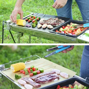 EXW Price Choice Factory Customized Nonstick Heat Resistant Bbq Grill Mat For Outdoor Grill