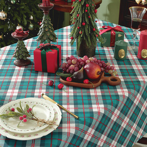 Mantel Navideño a Cuadros, Impermeable y Resistente al Aceite, con Diseño de Rejilla Impresa, para Mesa de Comedor y Mesa de Centro, Suministro de Fábrica - Product Image 4