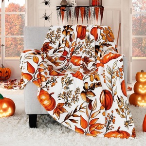 Couverture en flanelle Halloween Citrouille Fantôme Crâne, Plaid, Couverture de sieste, Décoration de fête, Cadeau d'horreur, Douillette, Chaude, Ultra douce - Product Image 3
